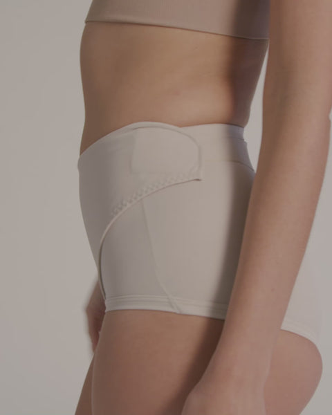 Firm compression postpartum panty with adjustable belly wrap#