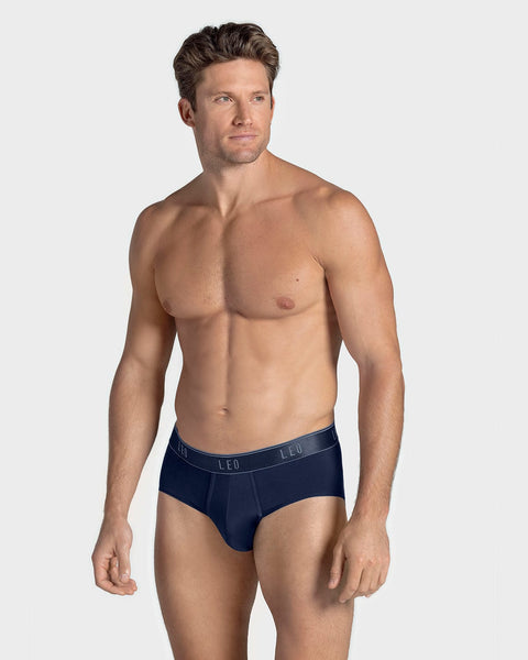 Microfiber brief with frontal ergonomic design#color_515-blue