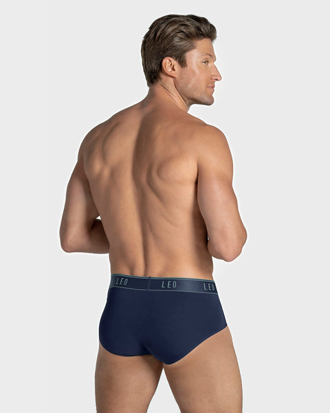 Microfiber brief with frontal ergonomic design#color_515-blue