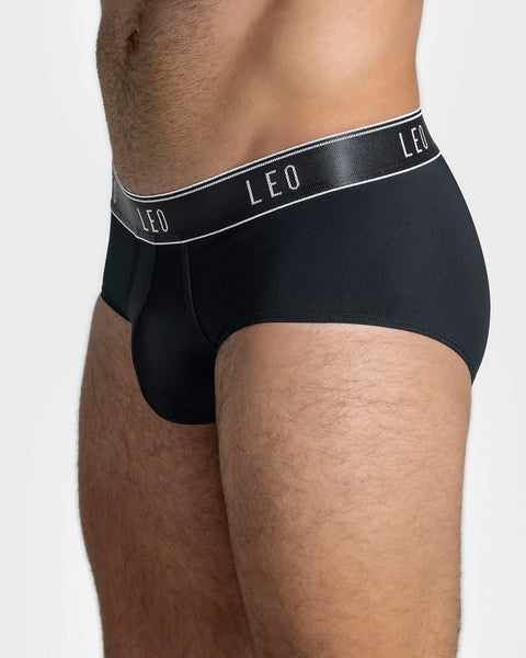 Microfiber brief with frontal ergonomic design#color_700-black