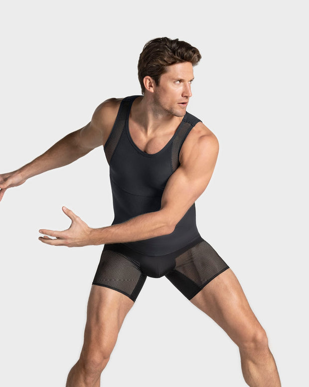 Stretch cotton moderate compression shaper tank