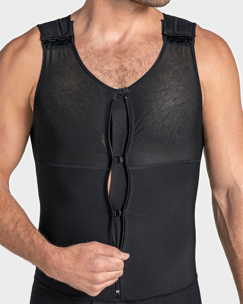 Leo post-surgical compression bodysuit#color_700-black