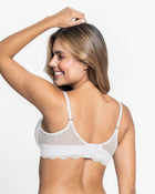 Deep v-neck lace accent bralette comfy bra