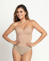 Longline strapless bustier bra#color_802-nude
