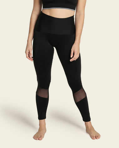 Mid-rise mesh cutout shaper legging#color_700-black