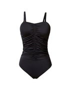 Shirred detail one-piece firm compression swimsuit