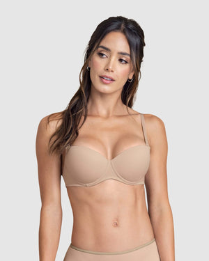 Soft cup underwire push-up bra#color_802-nude